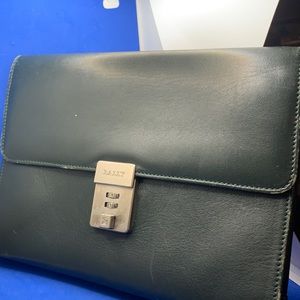 Vintage Bally Leather Green Briefcase/Attach - image 1